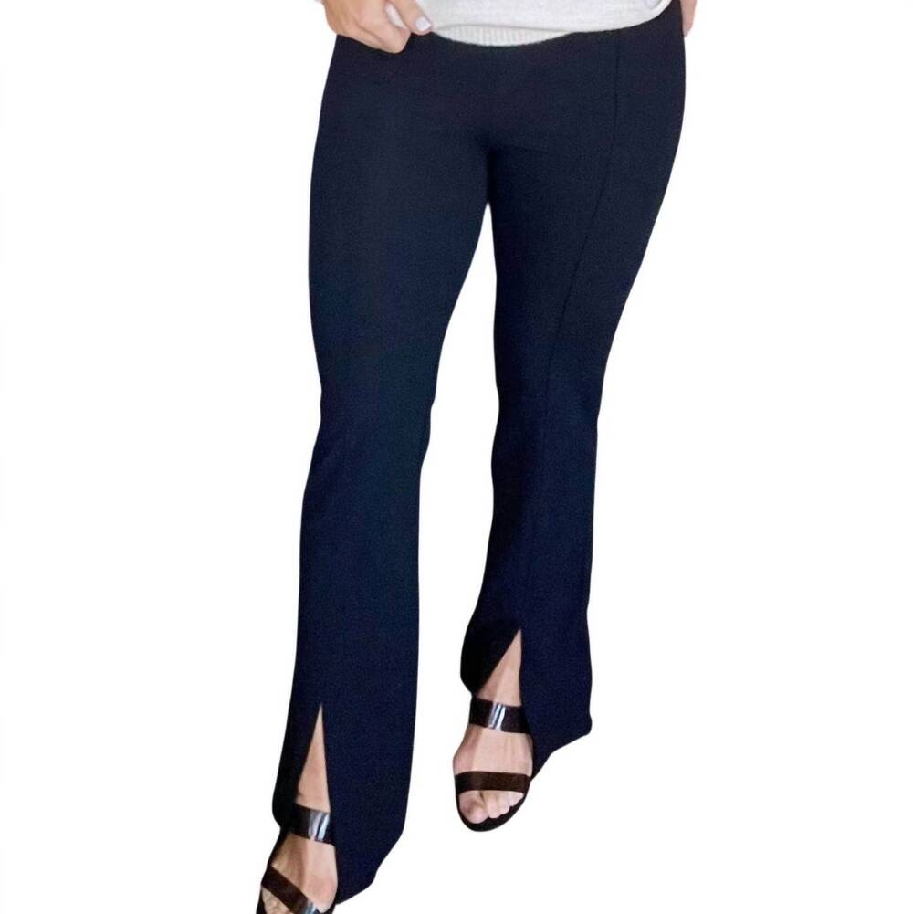 NEW ANNIEWEAR women's slit hem pants in blue